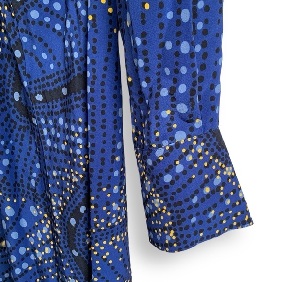 Altuzarra Mila Dress 36 Silk Asymmetric Ruched Long Sleeve Printed Midi Dress - Picture 8 of 16